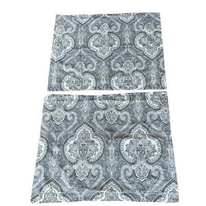 Lauren Ralph Lauren Gray/Blue Paisley Flanged Sham Set Standard Size GUC